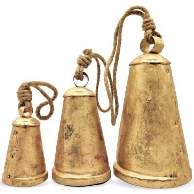 Large Cone Christmas Hanging Cowbells